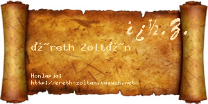 Éreth Zoltán névjegykártya